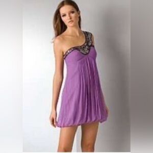 NWT BCBG MaxAzria Sequin Bubble Cocktail Dress in Purple Size 6